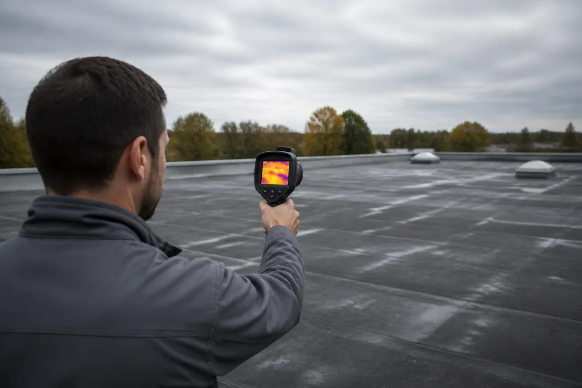 Infrared Roof Moisture Scanning